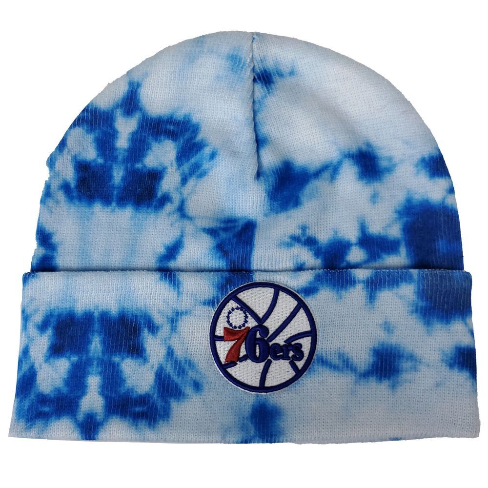 Philadelphia 76ers‎ Mitchell & Ness NBA Knit Hat Beanie Cap Blue Tie Dye New